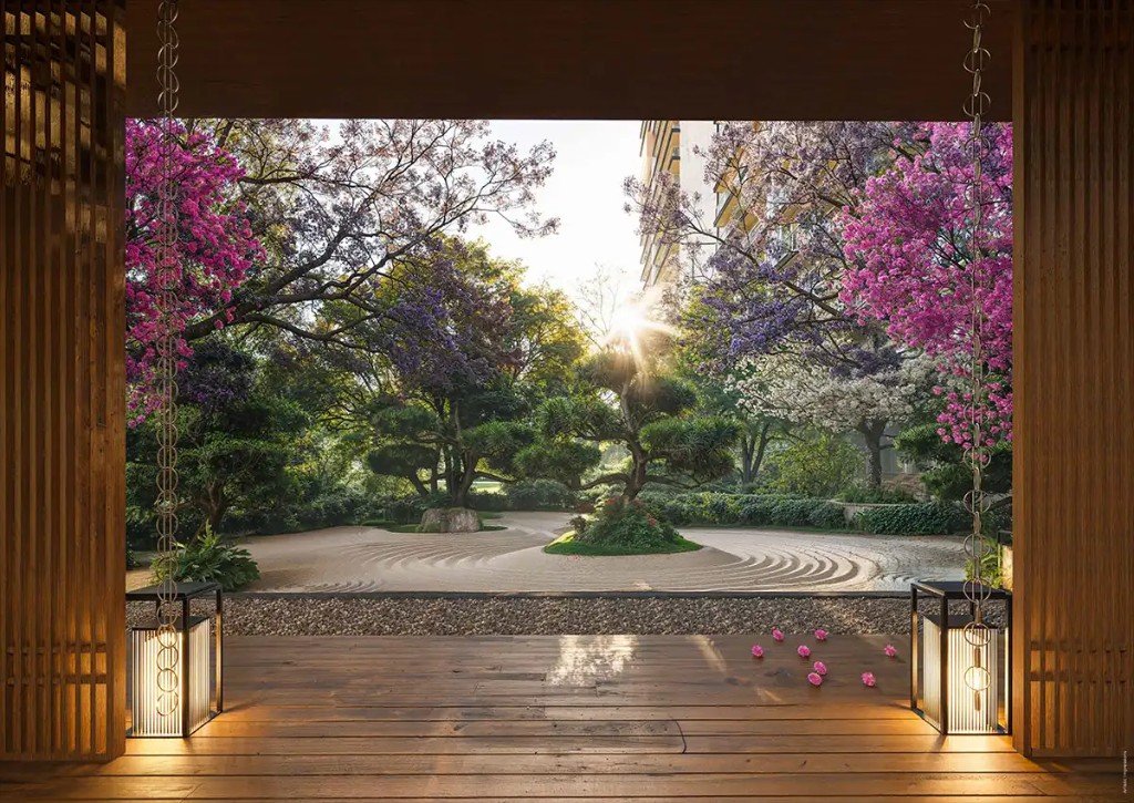 Japanese-inspired Zen garden at Experion Saatori